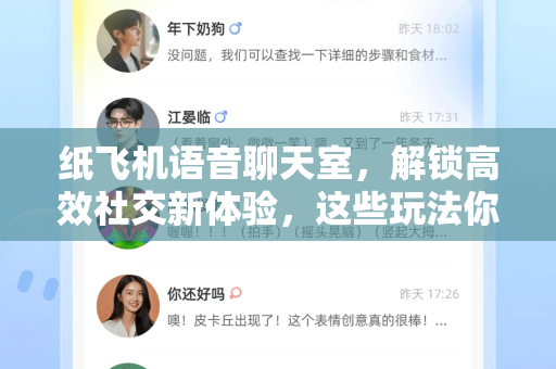 纸飞机语音聊天室，解锁高效社交新体验，这些玩法你必须知道！