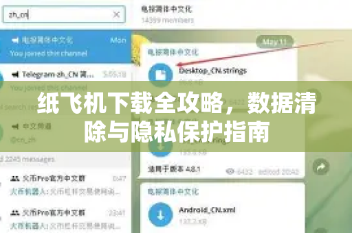 纸飞机下载全攻略，数据清除与隐私保护指南